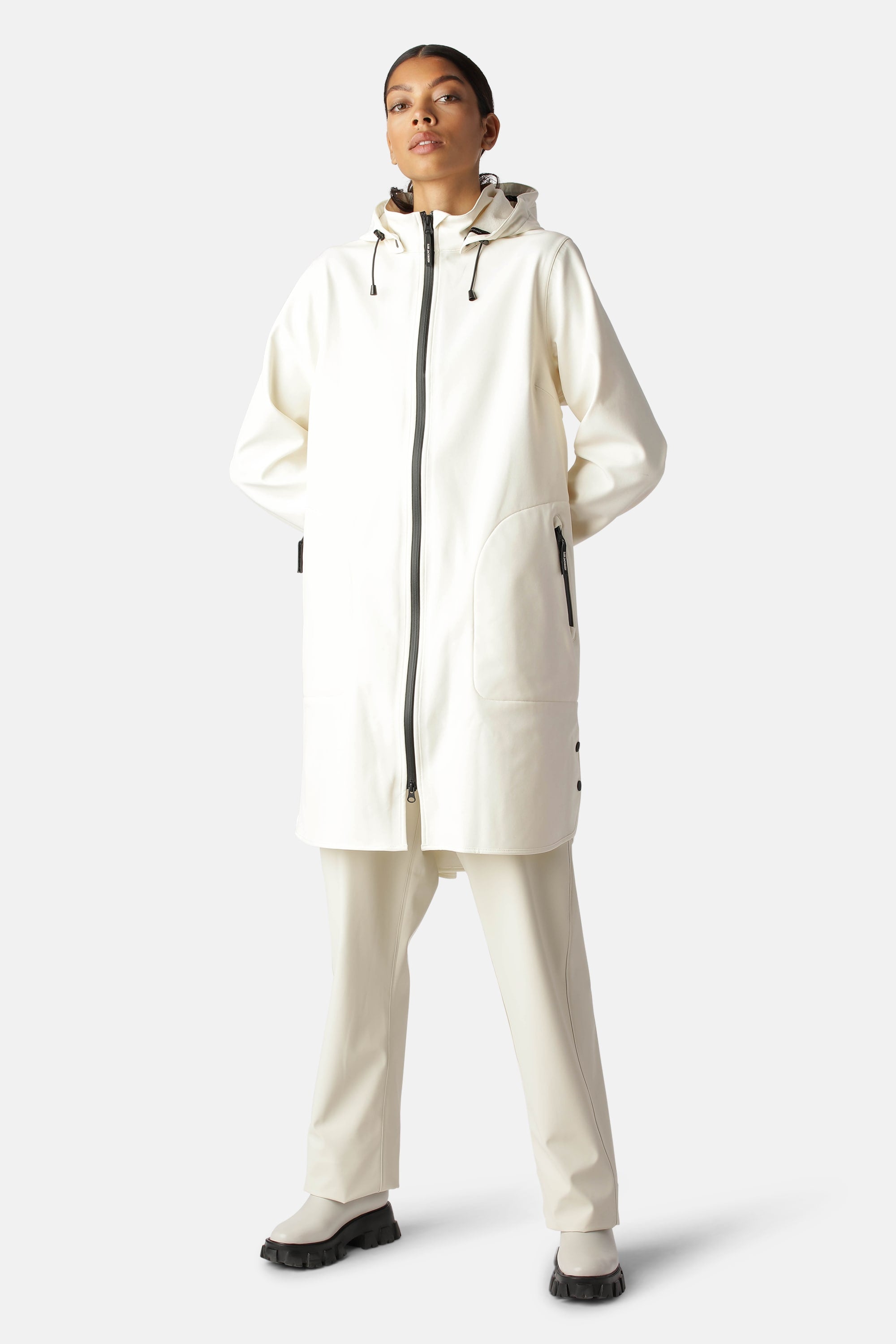 Softshell Regnjakke A-form - White Sugar
